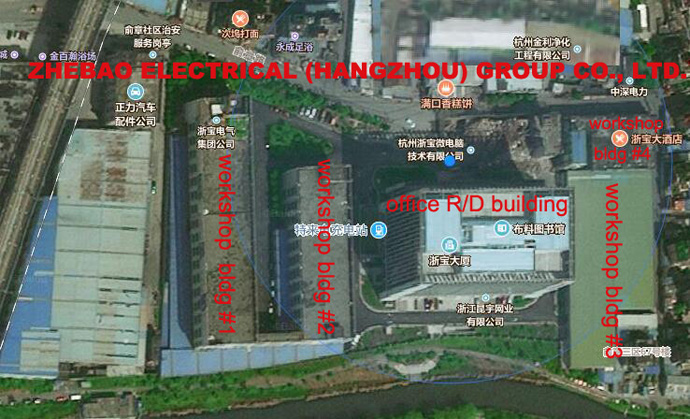 Aerial view of China electric switchgear factory ZHEBAO