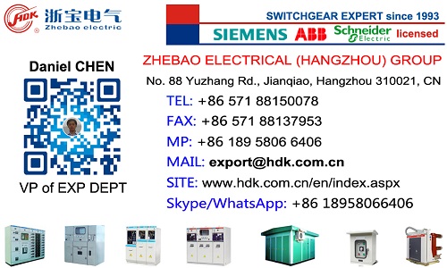 ZHEBAO Electrical contact info Daniel CHEN